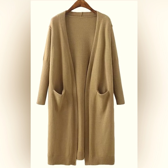 Goodnight Macaroon Sweaters - Goodnight Macaroon Carrie' Open Wrap Pocket Long Cardigan Sweater one size